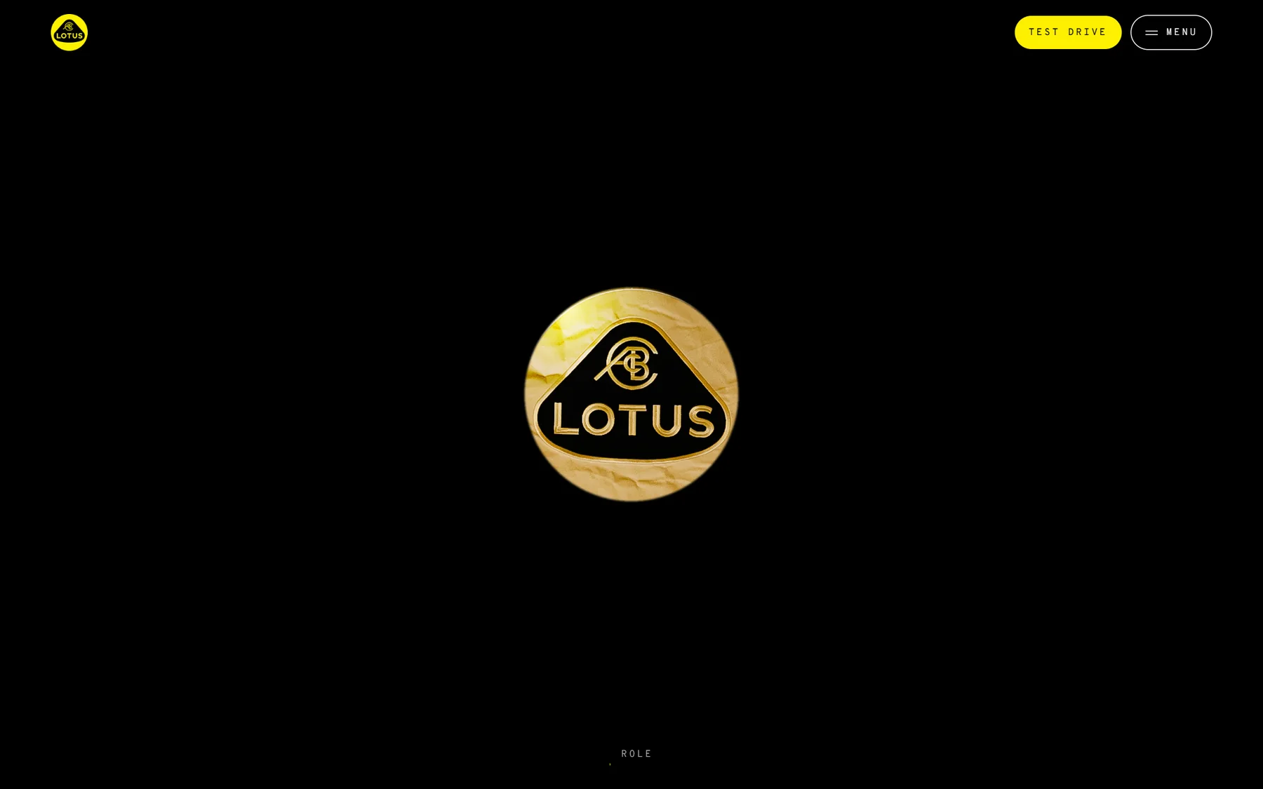 Abertura do site com o emblema dourado