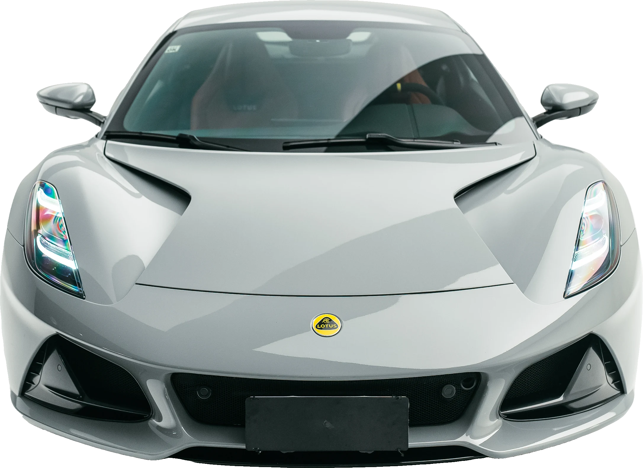 Lotus Emira cinza, de frente